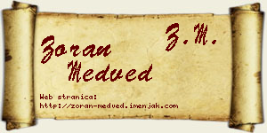 Zoran Medved vizit kartica